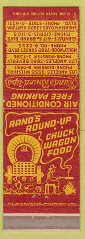 Matchbook Cover - Rand's Los Angeles Sherman Oaks Glendale Hollywood CA