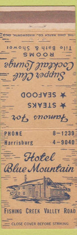 Matchbook Cover - Hotel Blue Mountain Fort Hunter PA