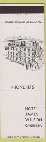Matchbook Cover - Hotel James Wilson Carlisle PA