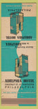 Matchbook Cover - Adelphia Hotel Philadelphia PA