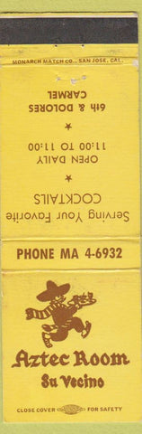 Matchbook Cover - Aztec Room Su Vacino Carmel CA