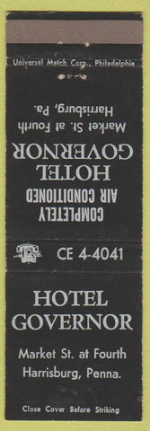 Matchbook Cover - Hotel Governor Harrisburg PA