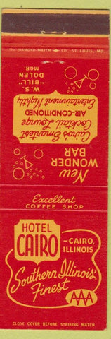 Matchbook Cover - Hotel Cairo IL Wonder Bar Bill Dolen