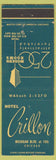 Matchbook Cover - Hotel Crillon Chicago IL