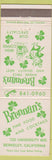 Matchbook Cover - Brennan's Irish Restaurant Berkeley CA
