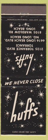 Matchbook Cover - Huffs Torrance CA Long Beach