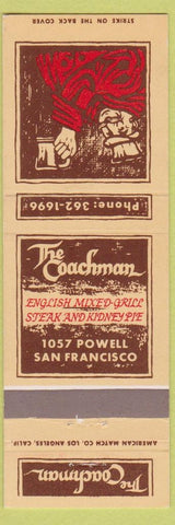 Matchbook Cover - The Coachman Restaurant San Francisco CA