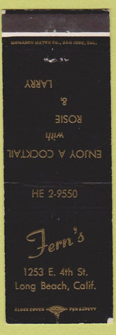 Matchbook Cover - Fern's Long Beach CA