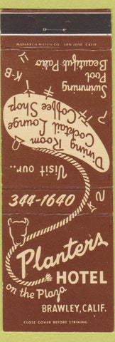 Matchbook Cover - Planters Hotel Brawley CA
