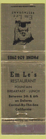 Matchbook Cover - Em Le's Restaurant Camel by the Sea CA WEAR