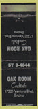 Matchbook Cover - Oak Room Encino CA WEAR