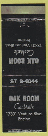 Matchbook Cover - Oak Room Encino CA WEAR