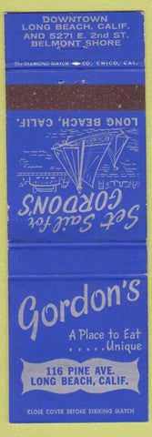 Matchbook Cover - Gordon's Restaurant Long Beach CA