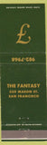 Matchbook Cover - The Fantasy San Francisco CA