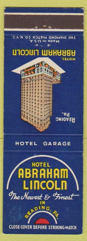 Matchbook Cover - Hotel Abraham Lincoln Reading PA