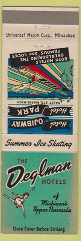 Matchbook Cover - Deglman Hotels  Sault Ste Marie MI girlie