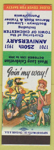 Matchbook Cover - Chichester PA Town Linwood Marcus Hook Trainer Boothwyn