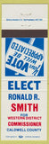 Matchbook Cover - Ronald R Smith Commissioner Caldwell County