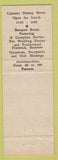 Matchbook Cover - Panelli's Restaurant San Francisco CA