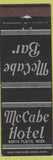 Matchbook Cover - McCabe Hotel North Platte NE