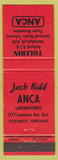 Matchbook Cover - Jack Kidd Anca Labs Tolerin Gastric Toronto ON