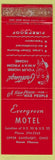 Matchbook Cover - Evergreen Motel Upper Sandusky OH WORN