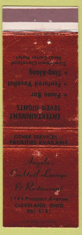 Matchbook Cover - Angelo's Lounge Restaurant Cleveland OH