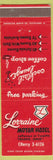 Matchbook Cover - Lorraine Motor Hotel Toledo OH