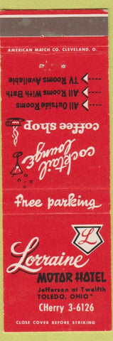 Matchbook Cover - Lorraine Motor Hotel Toledo OH