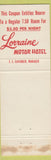 Matchbook Cover - Lorraine Motor Hotel Toledo OH