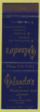 Matchbook Cover - Orlando's Restaurant Chicago IL