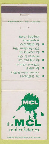 Matchbook Cover - MCL Cafeterias Chicago IL?