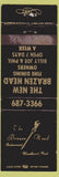 Matchbook Cover - New Brazen Head Restaurant Woodland Park
