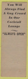 Matchbook Cover - Belmont Hotel Milwaukee WI