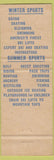 Matchbook Cover - Sun Valley ID Tourism Union Pacific Railroad