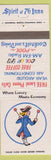 Matchbook Cover - Spirit of 76 Inns Richmond Cambridge IN