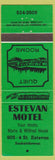 Matchbook Cover - Estevan Motel SK green