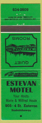 Matchbook Cover - Estevan Motel SK green