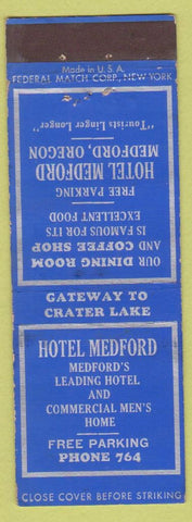 Matchbook Cover - Hotel Medford OR Federal