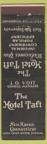 Matchbook Cover - Hotel Taft New Haven CT