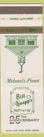 Matchbook Cover - Bill Knapp's 1973 MI IN OH CHAIN