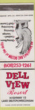 Matchbook Cover - Dell View Resort Lake Delton WI