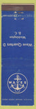 Matchbook Cover - Wave Quarters Washington DC military