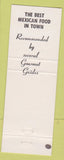 Matchbook Cover - Roosevelt Tamale Parlor San Francisco CA Mexican food