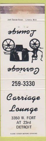 Matchbook Cover - Carriage Lounge Detroit MI WEAR