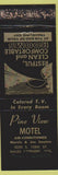 Matchbook Cover - Pine View Motel Hales Corners WI WORN