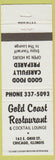 Matchbook Cover - Gold Coast Restaurant Chicago IL