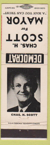 Matchbook Cover - Chas H Scott for Mayor election