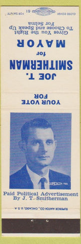 Matchbook Cover - Joe T Smitherman for Mayor Election Selma AL