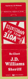 Matchbook Cover - JD Williams for Sheriff election